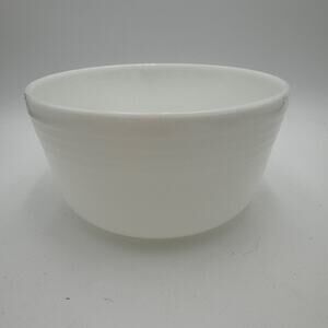 Vintage White Milk Glass Ribbed White Mixing Bowl 8.5" Hamilton Beach